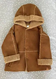 フード付き　ブラウン　86 ZARA ムートン風　ジャケット