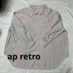 ap retro ストライプ長袖シャツ ゆったり　美品のサムネイル