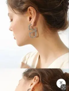 幾何学デザイン 大ぶり　キラキラ　ピアス　GOLD