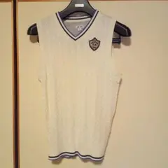 adidas ケーブルニット Vネック ベスト M