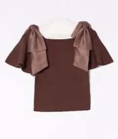 31 Sons de mode シアーリボン付きニット