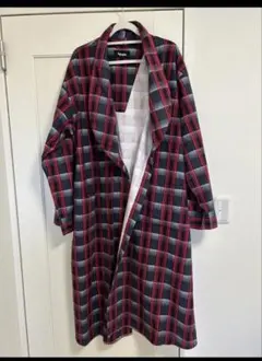 アールト AALTO オレンジ・黒 チェック ロングコート - メルカリ