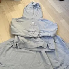ユニコーン刺繍 ライトブルー パーカー 130