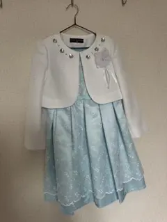 フォーマル　水色ワンピースと白ジャケットセット 120cm