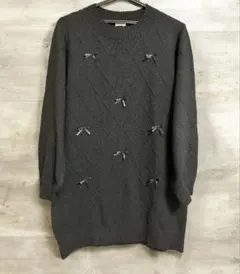 Honeys COLZAリボン付きニットワンピースMサイズused