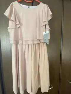 結婚式 POURVOUS ピンクベージュワンピースセット