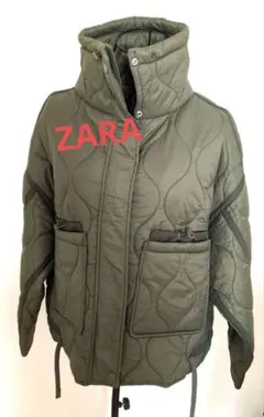 再値下げ！【ZARA】レディース　カーキ　ショートパフジャケット　軽量　防寒