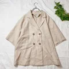 トリプルルンド テーラードジャケット ダブルボタン【L】ベージュ kd341