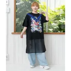 ScoLar スカラー レース　シフォン 　ワンピース　ブラック　夏