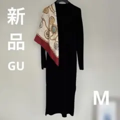 新品❤️GU ブラックハイネックニットロングワンピース　Mサイズ　タグ付き