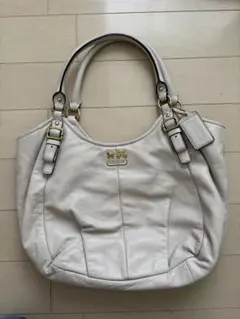 Coach コーチ2Wホワイトレザーハンドバッグ 中型 F17647 - メルカリ