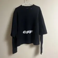 【超希少！？】OFF-WHITE ロゴプリント スウェットレイヤードシャツのサムネイル