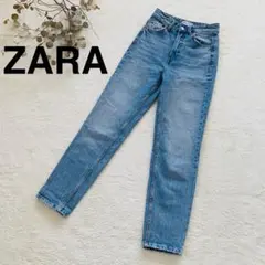 ZARA /ストレートデニム /EUR32/XS〜Sサイズ相当/オシャレダメージ