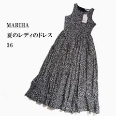 MARIHA 夏のレディのドレスボタニカルフラワープリント マキシ丈