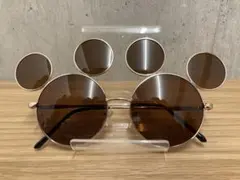 ディズニー ミッキー サングラス ファッション用グラス ブラウン×ゴールド 完売