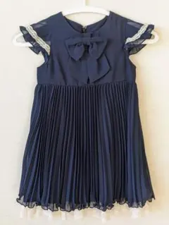 anyFAM エニィファム 半袖プリーツワンピース ネイビー 紺 110cm