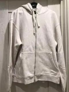 ZARA ジップアップパーカー 肉厚 裏起毛 アイボリー