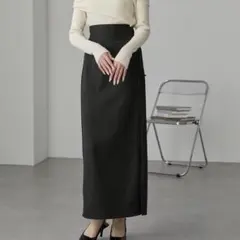 【Cieluna】ジップスリットハイウエストレースアップIラインスカート