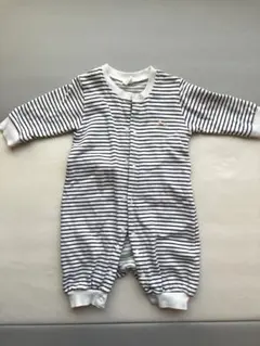 【Cottoli】ボーダー柄 ベビーカバーオール 70cm