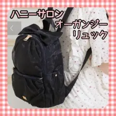 【最安値】ハニーサロン　オーガンジー　リュック　リボン付き　ブラック　黒のサムネイル