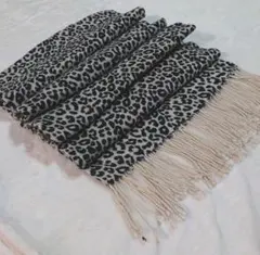 ヒョウ柄 豹柄 マフラー ストール フリンジ