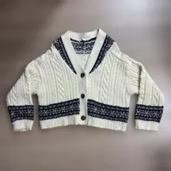 ZARA ケーブルニット カーディガン オフホワイト