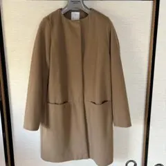 vis ビス　ノーカラーコート　M ライトブラウン