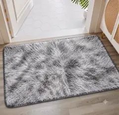 グレー ふわふわ 玄関マット マット モノトーン