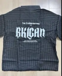 新品 メンズ シャツ バックプリント ストライプ 2XL ブラック