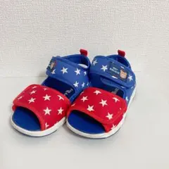 ホットビスケッツ（ミキハウス）サンダル キッズ 星柄 16cm ブルー レッド