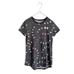 アンダーアーマー キッズ Tシャツ YLG 150cm グレー ロゴ 総柄