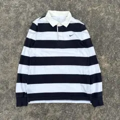 00s~ NIKE ナイキ ラガー ラグビー シャツ 長袖 ポロシャツ ボーダー