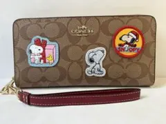 新品 COACH コーチ長財布 スヌーピー ウッドストック レディース