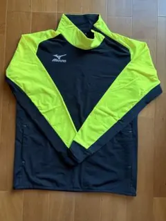 Mizuno ハイネック長袖裏起毛ウェア 黒/蛍光黄　160cm