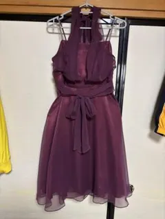 パープル シフォン ドレス