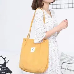 ショルダー トート コーデュロイ ブラック グリーン イエロー 肩掛け A4