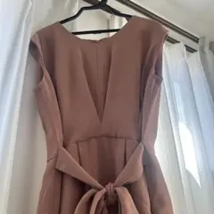 ノースリーブひざ丈ワンピース ピンク