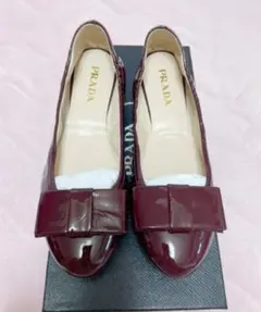 新品未使用　PRADA フラット　バレエシューズ　ボルドー