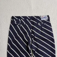 希少デザイン　A Bathing Ape ストライプパンツ ネイビー　xsのサムネイル