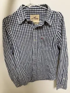 HOLLISTER チェック柄シャツ Sサイズ ネイビー/ホワイトのサムネイル