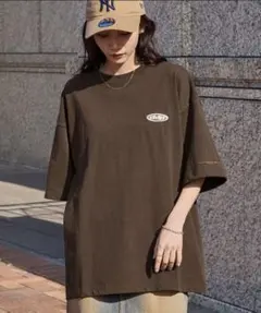ddp バックロゴ 刺繍 Tシャツ ブラウン