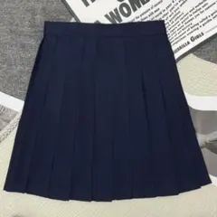 ネイビープリーツスカート学生服制服スカート無地コスプレJK風シンプルスカート単品