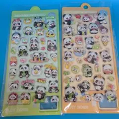 30立体シール　ぷっくりシールパンダ2枚 ウォーターシール