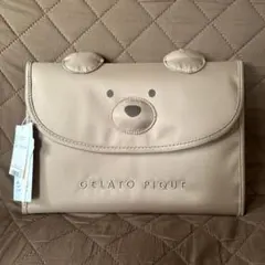 【新品未使用】ジェラートピケ ベア 母子手帳ケース L ベージュ くま
