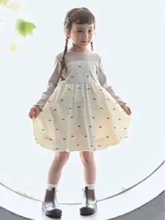 ★メルカリ便★未使用 プティマイン リボン刺しゅうワンピース 120cm