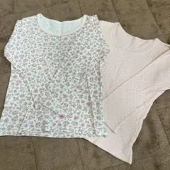 アンダーシャツ2枚セット（花柄・水玉）　120cm