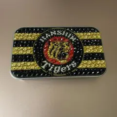 阪神タイガース ラインストーン缶ケース 記念グッズ　キラキラ缶