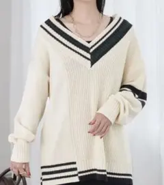 earth Vネックニット セーター 新品タグ付き