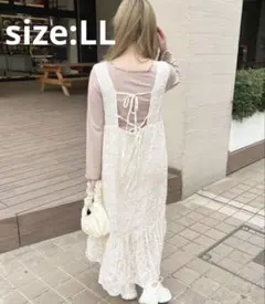 は*に様 アプレジュール　ノースリーブ　ロングワンピース　大きめサイズ　バックリ