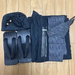 ダークブルー ストライプ 浴衣セット Sサイズ